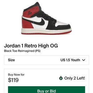 Jordan 1 Retro High OG Black White Red Sneakers